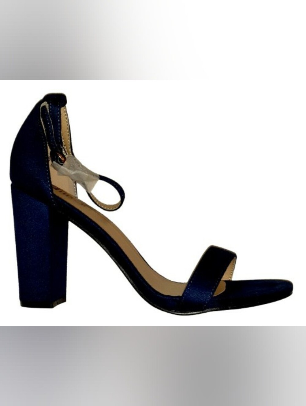 IDIFU Navy Blue Faux Suede Ankle Strap 4in Chunky Block Heel Sandals 9 - Picture 7 of 13